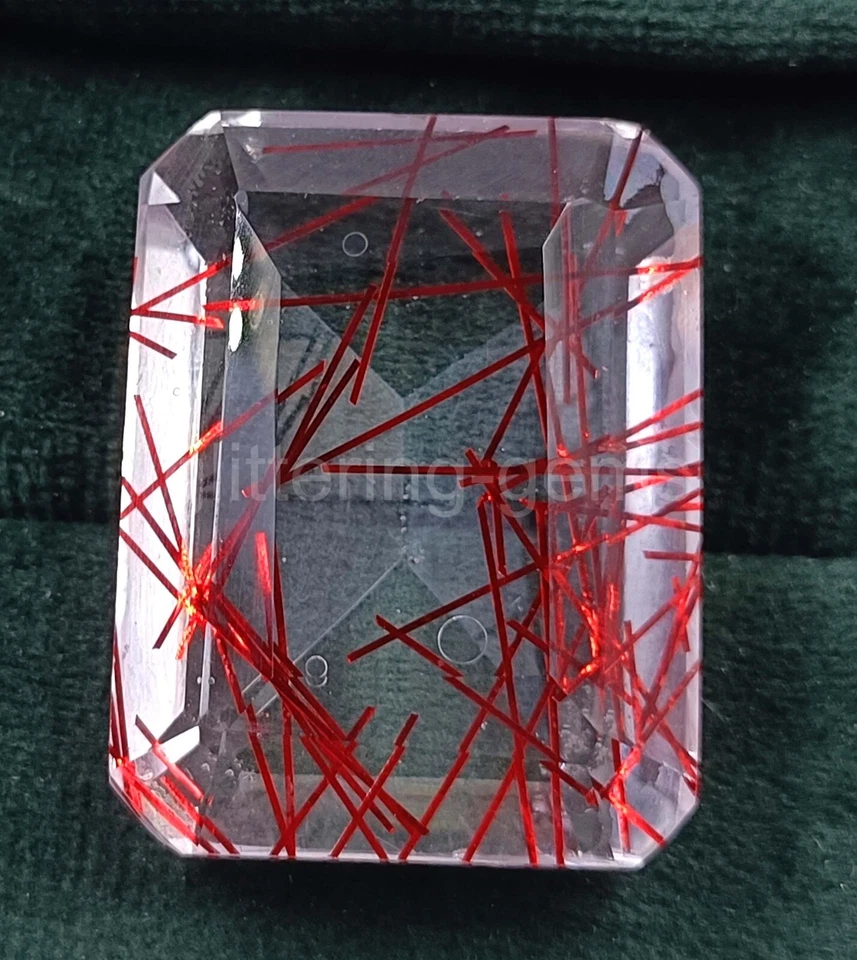 110.0 Ct Red Rutilated Quartz Emerald Cut IGL Certified Loose Gemstone 5JST - Image 2 of 4