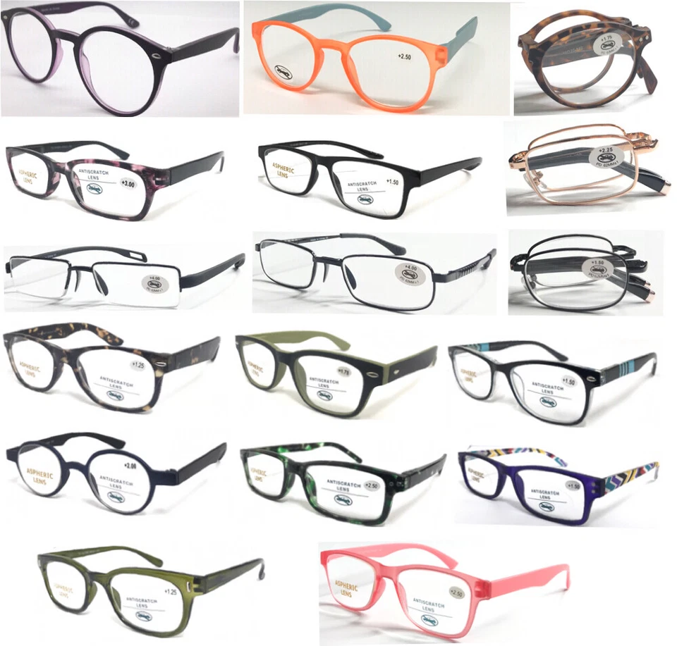 Men' Women' Stylish High Quality Reading Glasses Multi Style +1.00-+3.50