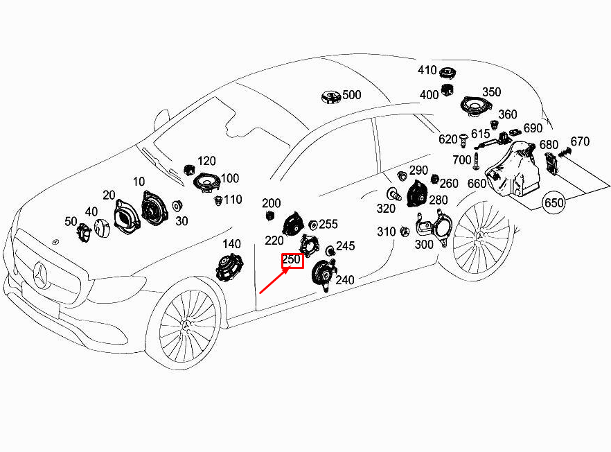 MERCEDES-BENZ E C238 Lautsprecherhalterung vorne links A2385452000