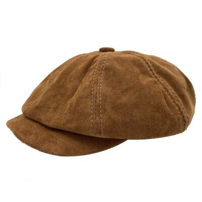 Men's 8 Piece Newsboy Flat Cap Leather Gatsby Ivy Golf Cabbie Hat