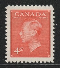 Canada #306 King George VI with POSTES-POSTAGE, New Colours, MNH Stamp 1951