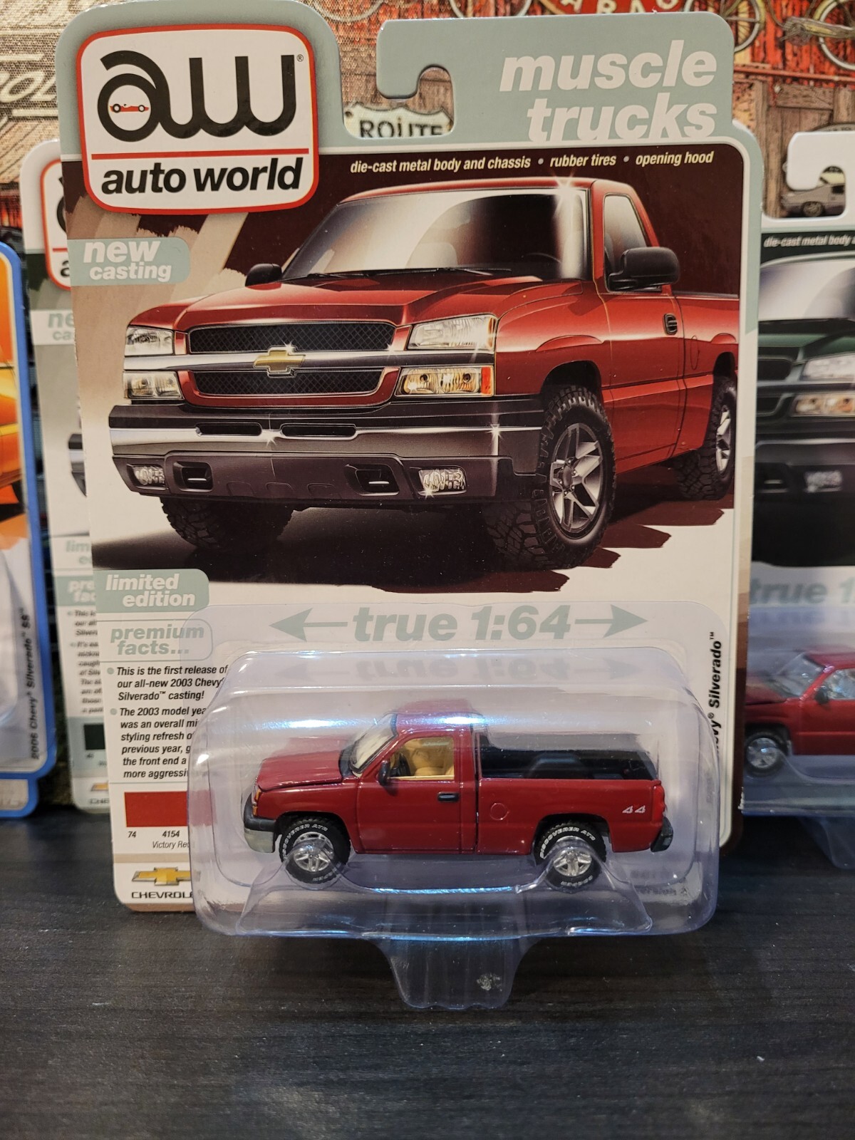 Auto World 1:64 2003 Chevy Silverado Truck (Victory Red)