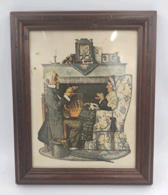 The Traveling Gallery Tea For Two Framed Norman Rockwell 11'' x 9''