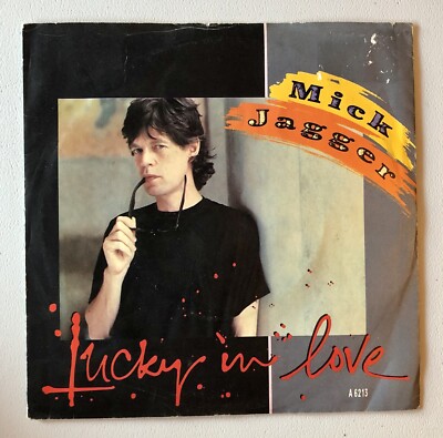 MICK JAGGER Lucky In Love 7'' 45rpm UK RARE PROMO PS Solid Centre EX/EX