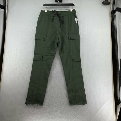 Pacsun Womens Relaxed Fit Elastic Waist Pockets Olive Green Cargo Pant Size M