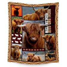 Blanket for Women Girls, Highland Cow Gifts for Adults - 50"x60" Kids Throw f...