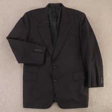 Prince of Wales Check Jacket M Blue Glen Plaid 100% Wool Blazer Made in USA 42R