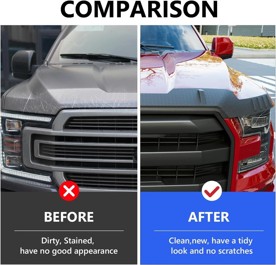 For 2015-2020 Ford F150 Hood Protector Hood Deflector Hood Shield - Imagem 2 de 4