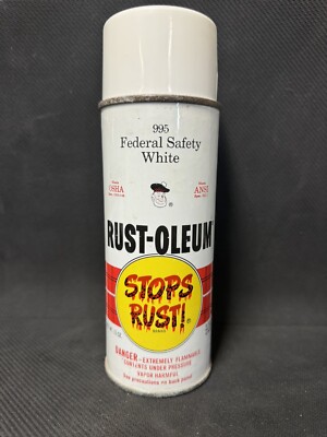 FEDERAL SAFETY WHITE 995 Vintage Rustoleum Spray paint Can 1972 Scotty Krylon