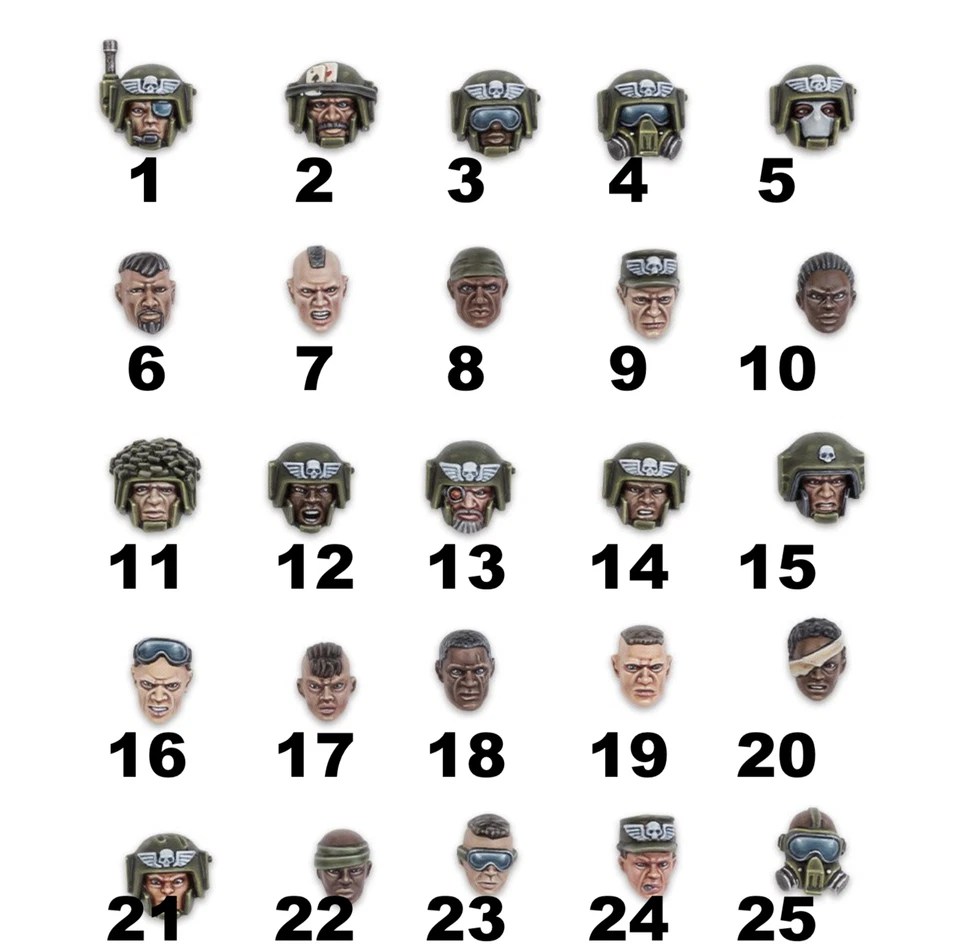 OOP - Cadian Upgrade Heads - Warhammer 40K - Astra Militarum