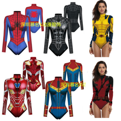 Cosplay Deadpool 3 Wolverine Spiderman Wonder Woman Badeanzug Superhero Bikini