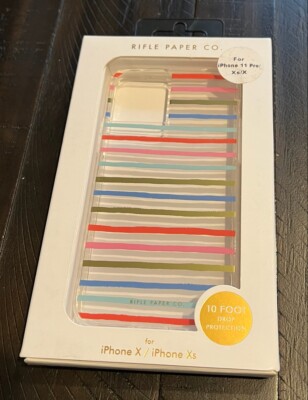New Case Mate Rifle Paper Co Case For iPhone 11 Pro / XS / X 5.8'' Clear Stripes