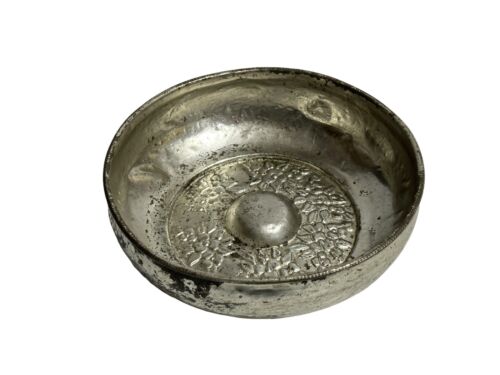 Silver tone Bowl, Embossed Metal Kitchen Bowl, Handmade Turkish Bathroom - Bath - Picture 1 of 4