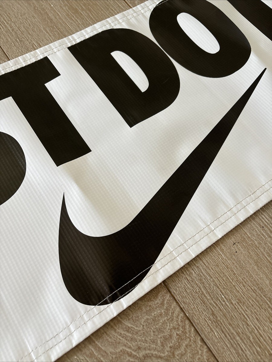 Vintage 80's Nike Swoosh Canvas Store Banner Poster Just Do Vintage 80's Nike Swoosh Canvas Store Banner Poster Just Do