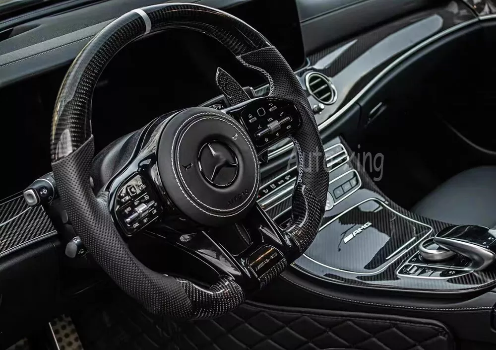 New AMG Carbon Fiber Flat Custom Steering Wheel for Mercedes Benz
