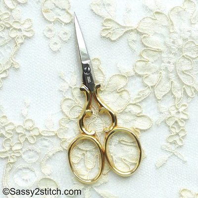 WASA Solingen 3-1/2'' Sweet Heart Embroidery Scissor-Gold