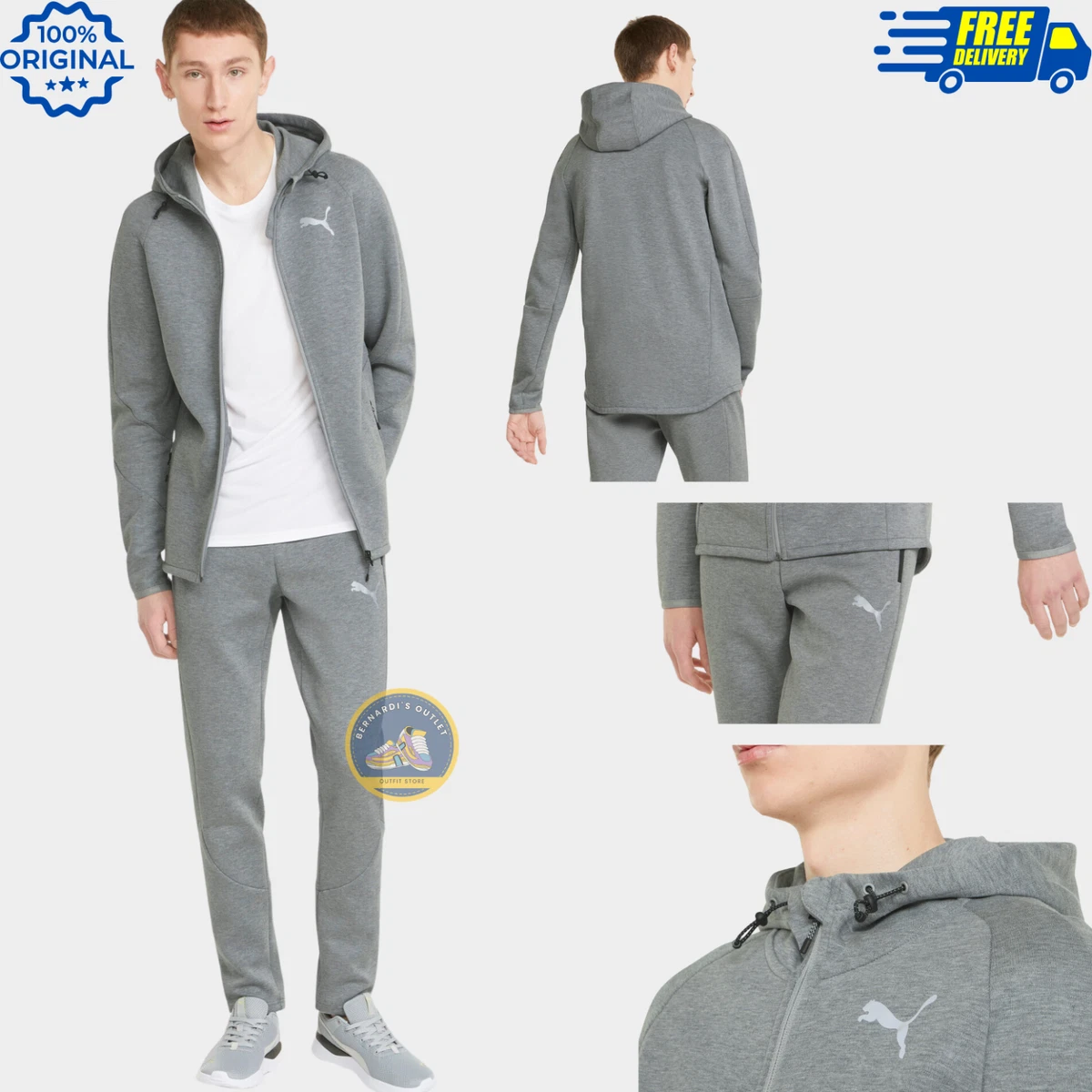PUMA Men s Evostripe Full Zip Tracksuit Hooded dryCELL Technology