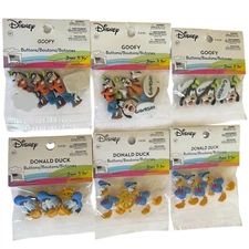 Dress It Up Goofy & Donald Duck Buttons Disney Characters Super Cute YOU CHOOSE