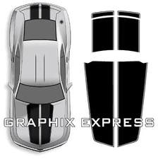 GLOSS BLACK - Camaro RACING STRIPES Rally Decal 2010-2015 Chevy hood trunk