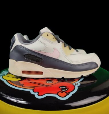 Nike Air Max 90 PS Little Kids 307794 Offwhite Grey Pink UK 1,5