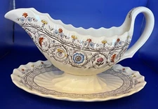 Copeland Spode Gravy Boat with Attached Underplate - Florence Pattern