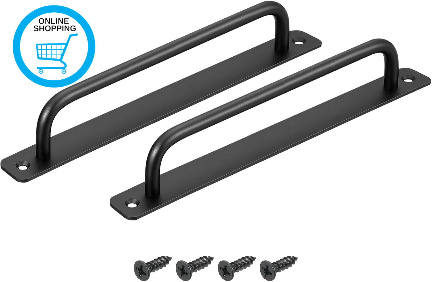 2Pcs Barn Door Handles, 224Mm / 9 Inch Hole Center Sliding Gate Door Pull Handle
