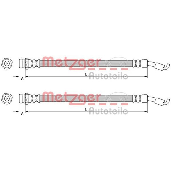2X Metzger BremsschlÄUche Hinten Vorne Beidseitig Passend FÜR Hyundai IX35-image