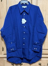 Givenchy Dress Shirt Men s Size 17.5 32/33 Royal Blue Monsieur Solid Button Down