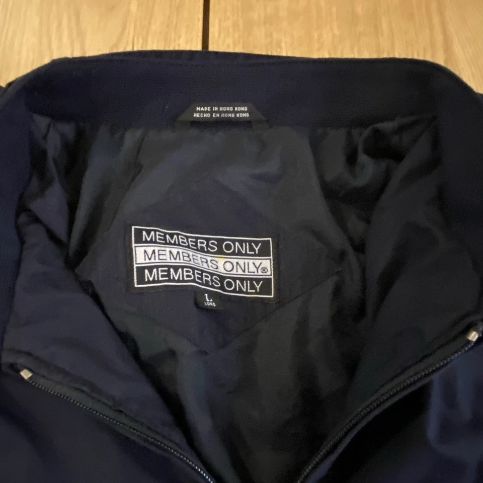 Jaqueta Cafe Racer Vintage Apenas Membros Grande Azul Escuro Quebra-Vento Zíper Leve - Imagem 3 de 4