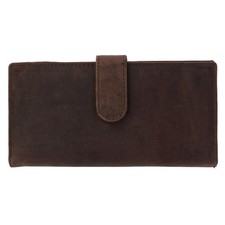 CTM Vintage Leather RFID Checkbook Cover Wallet with Snap Closure