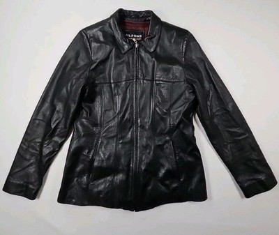Vintage Wilsons Leather Jacket Womens Medium Black Removable Liner Thinsulate