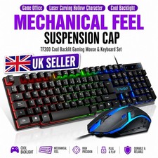 LED Gaming  Keyboard and Mouse Set,RGB backlight For PS4,PS5,Xbox, Laptop PC,UK