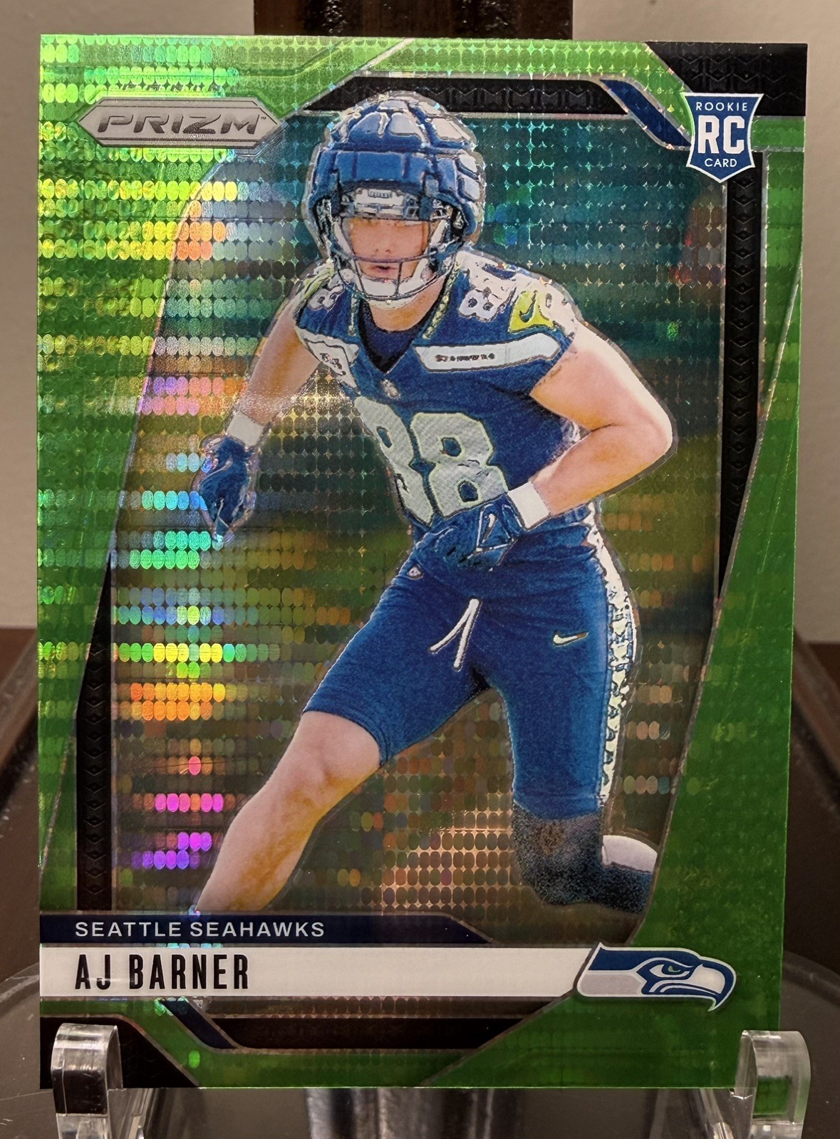 AJ Barner Panini Prizm #304 Neon Green Pulsar