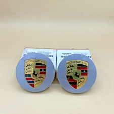 2 Genuine Porsche Metallic Silver Colored Crest Wheel Cntr Cap Oem 9p1601147am7z 2 Genuine Porsche Metallic Silver Colored Crest Wheel Cntr Cap Oem 9p1601147am7z