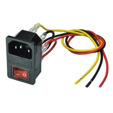 10A 125V Rocker Switch Power Socket Inlet Module Plug 10A Fuse with 5Pcs 16AW...