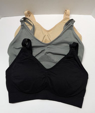 Lot of 3 Seamless Wirefree Maternity Nursing Bras, Staple colors, Size Medium