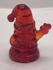 RARE Vintage Mosser 2.75” Glass Waving Santa Figurine Red Cadmium GLOWS UV — photo 2