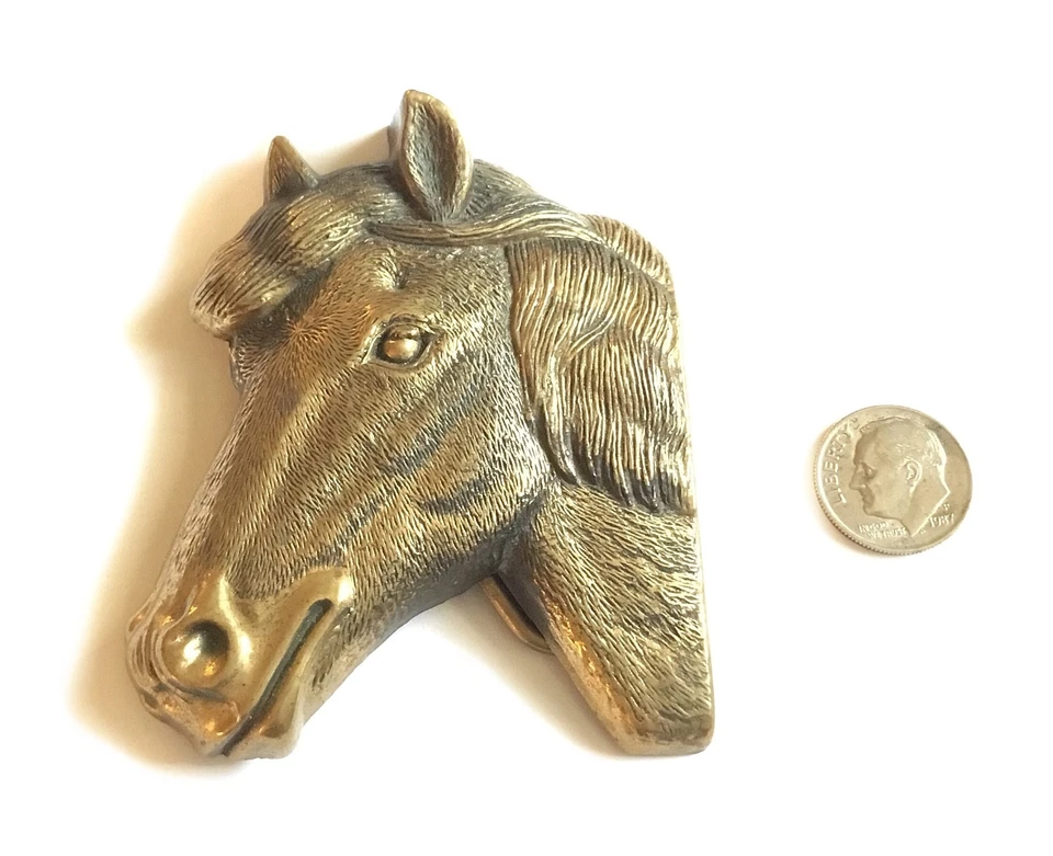 1979 Solid Brass Horse/ Equiestrian Belt Buckle - Image 2 of 3