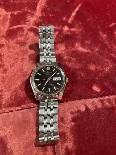 Seiko  6309-8029 Vintage  Black faced Automatic 17J Day Date Men's Watch