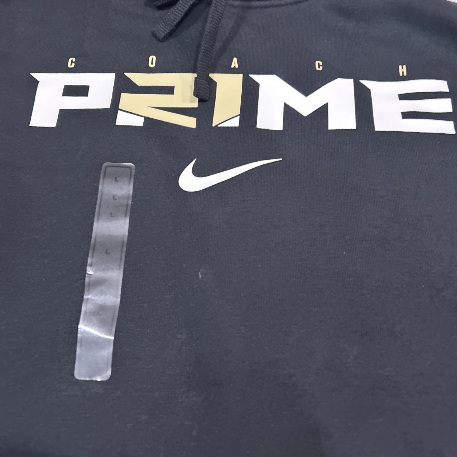 Nike Uomo Coach Prime Deion Sanders 2.0 Nero Pullover Firmato Felpa con Cappuccio Large