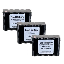 3pc Exell 12 V 1000 mAh (10xAA) NiCd Battery Pack  w/ Tabs