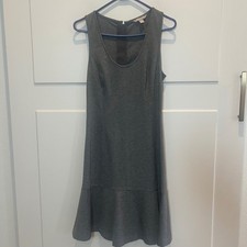 Banana Republic Gray Sleeveless Dress Women's Size 4 Flared Hem Petal Ruffle