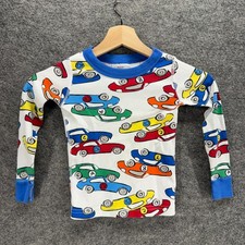 Hanna Andersson Sleepshirt Boys 4 White Car Print Long Sleeve Crew Neck Cotton