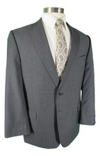 Jos A Bank Reserve Mens Gray Stripe S110s Tailored Fit Suit 43R USA