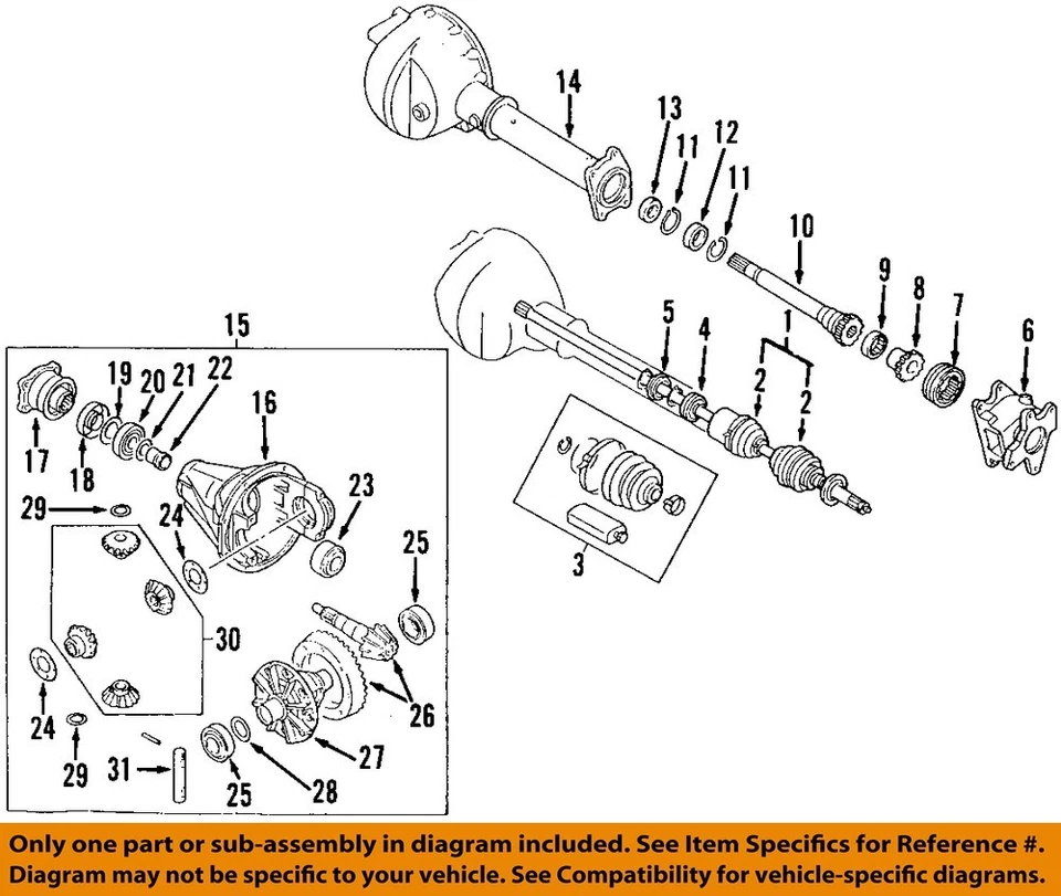 Conjunto diferencial dianteiro proporção 4,30 43 10 dentes S7C fabricante de equipamento original 2003 2004 Isuzu Axiom - Imagem 3 de 4