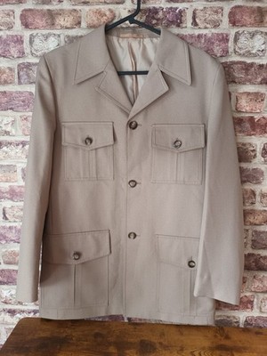 Vintage Prova Safari Jacke Beige Utility Workwear Made In Britain Small