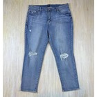 Gap High Rise Distressed Best Girlfriend Blue Classic Denim Jeans Relaxed Fit 33