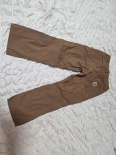 Carhartt Boys Brown 100 Cotton Canvas Utility Carpenter Pants Sz 8