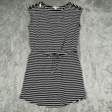 Vtg Michael Kors Dress Womens M Blue Striped Elastic Waist Nautical Comfy