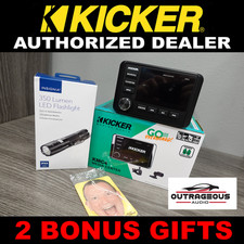 Kicker KMC4 MARINE BOAT AM/FM Stereo Media Center Bluetooth 46KMC4 2 ZONE